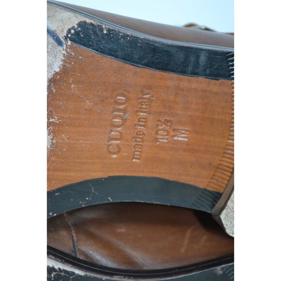 Massimo Matteo 7921 Cuoio Brown Single Monk Dress Shoes Mens 10.5 M Oxford ITALY main image 7